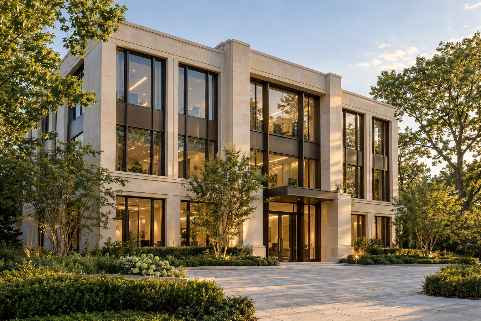 Illustrative AI-created commercial architecture
